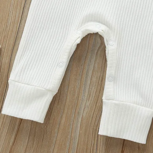 Vista 6 de Mameluco de una pieza para recién nacido unisex con botones color liso para bebé y niña