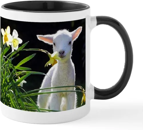 Vista 7 de CafePress EASTER LAMB AND FLOWERS - Taza de café de cerámica de 11 oz (11.0 fl oz)