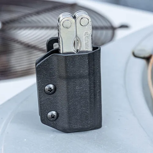 Vista 6 de Clip & Carry Kydex - Funda multiherramienta para The Leatherman PST, fabricada en Estados Unidos, funda para múltiples herramientas, color negro