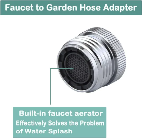 Vista 4 de Adaptador de grifo con aireador, adaptador de grifo de fregadero a manguera de jardín, adaptador de grifo a manguera de jardín para cocina y baño