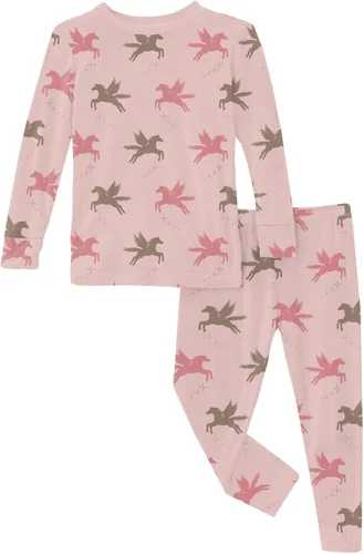 Vista 146 de KicKee Pants Conjunto de pijama de manga larga con estampado de piezas