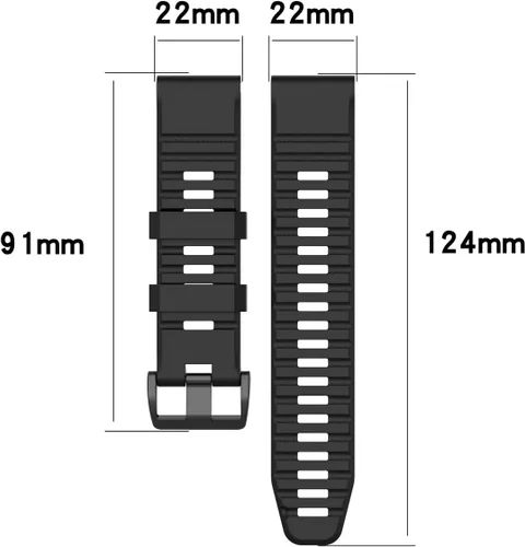 Vista 4 de Muovrto Correa de repuesto para Garmin Fenix 7/Fenix 6/Fenix 5, correa de reloj de silicona impermeable de ajuste rápido para Garmin Forerunner