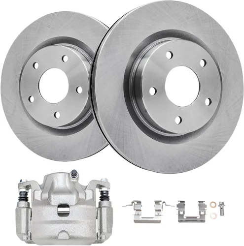 Vista 8 de Detroit Axle - Kit de freno delantero para Toyota RAV4 Prius V Lexus HS250h Scion xB Rotores de disco de 10.83 pulgadas Reemplazo de la pinza