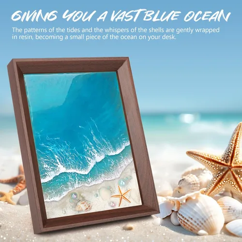 Vista 3 de Kit de Arte de Resina Oceánica KISREL, Kit de Resina Epoxy Transparente con Marcos, Conjunto Completo de Herramientas DIY para Principiantes