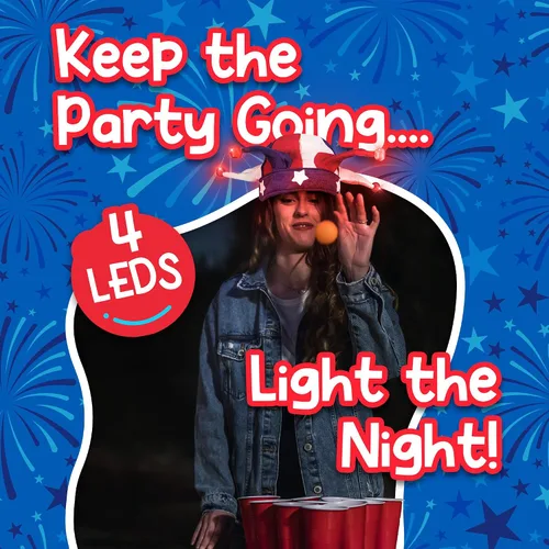 Vista 5 de Windy City Novelties LED Light-Up Jester Hat for Adults Fun Party Costume Accessory