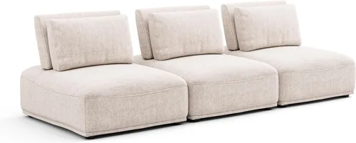 Vista 19 de Furniture of America Tatiana Modern Boucle - Sofá modular de 2 plazas con respaldo ajustable para sala de estar, oficina, combinación libre Boucle