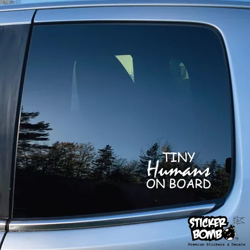 Vista 6 de Tiny Humans On Board - Calcomanía de Sticker Bomb Vinyl para automóvil, camión, computadora, en cualquier lugar, vinilo prémium para exteriores de 6