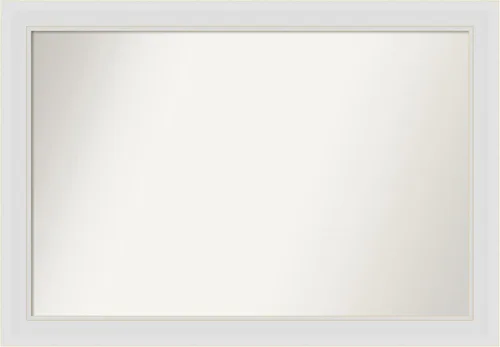 Vista 334 de Amanti Art Espejo de baño blanco para sobre el fregadero, 24 x 26 pulgadas, espejo rectangular blanco y blanco, marco de madera contemporáneo