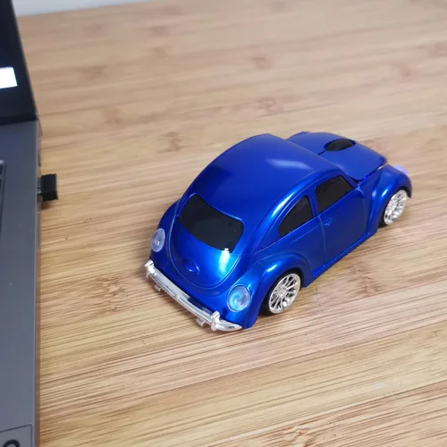 Vista 7 de SDGSQHA Mouse inalámbrico para computadora, mouse óptico inalámbrico de 2.4 GHz, ratón de computadora de automóvil, mouse azul, mouse