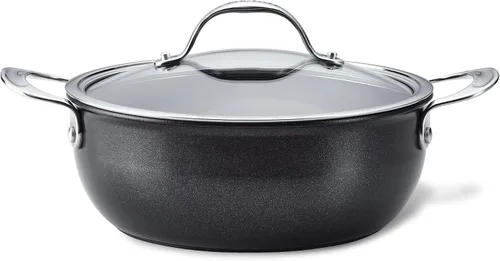 Vista 19 de Anolon X SearTech - Saucier antiadherente de aluminio con tapa, 2.5 cuartos de galón, gris súper oscuro
