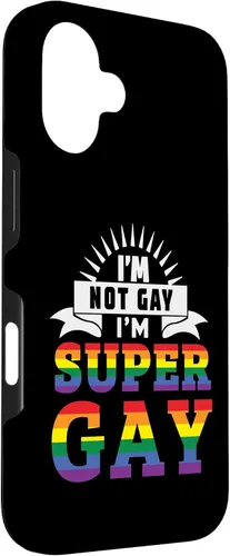 Vista 3 de iPhone 16 Im Not Gay Im Super Gay LGBTQ Pride Equality Rainbow Flag Case