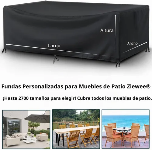 Vista 2 de Cubiertas para muebles de patio 124" L x 76" W x 32" H, cubierta impermeable para muebles de mesa de exterior, rectangular, 600D, cubierta de juego
