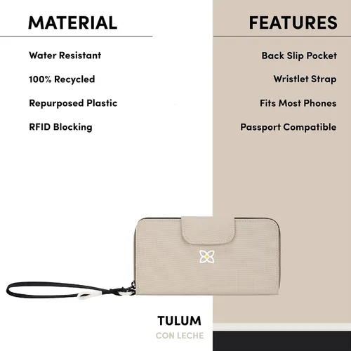 Vista 58 de Sherpani Tulum, cartera grande de nailon con cremallera alrededor, cartera con tarjetero organizador para mujer