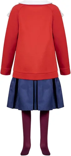 Vista 4 de Mei Cosplay Costume Red Panada Jacket Skirt with Tights for Girls