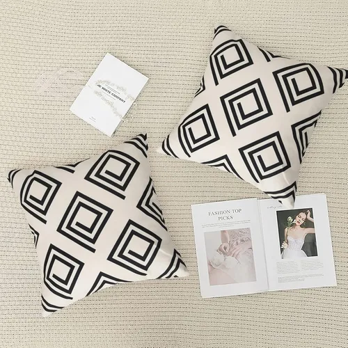 Vista 5 de Pyonic Fundas de almohada de 18 x 18 pulgadas, fundas de almohada geométricas decorativas para sofá, fundas de almohada cuadradas para sofá, silla