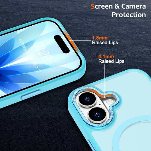 Vista 967 de Anuck - Funda magnética para iPhone 11 compatible con MagSafe, carcasa trasera mate translúcida dura, borde de TPU, delgada, resistente a impactos
