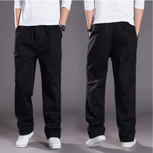 Vista 5 de Pantalones cargo de ajuste relajado para hombre, pantalones holgados de pierna recta, pantalones para exteriores, pantalones holgados y cómodos