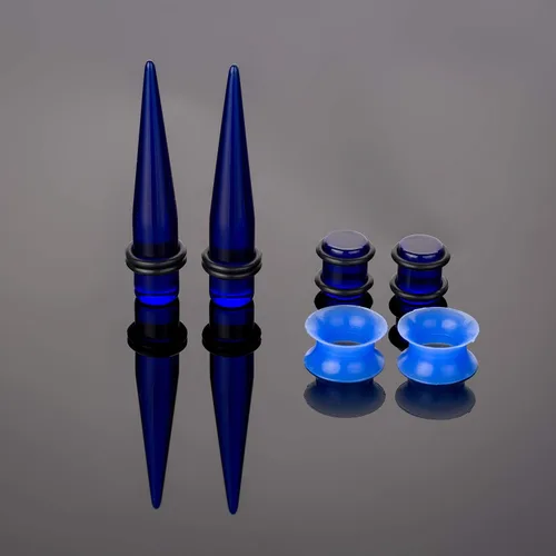 Vista 3 de CABBE KALLO Juego de 50 dilatadores de oreja de silicona, dilatadores y tapones acrílicos 14G-00G, juego de expansores de ojal para mujeres