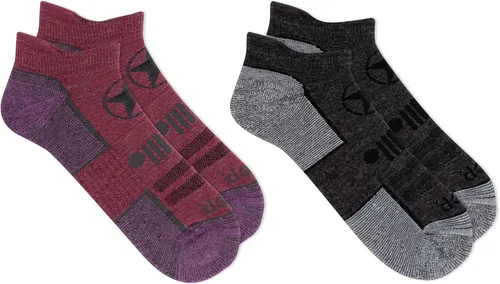 Vista 2 de Jeep Women's Wool Blend Trail No Show Socks-2 Pair Pack-Breathable Cushioned Comfort