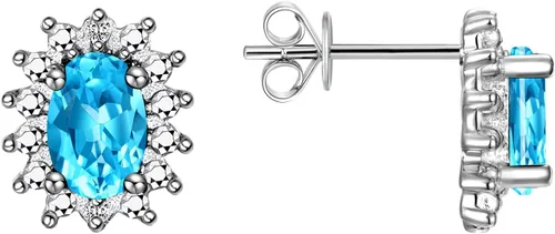 Vista 35 de Rylos Aretes tipo dormilona de plata de ley 925, ovalados y diamantes de 0.236 x 0.157 pulgadas, exquisitas joyas de piedra