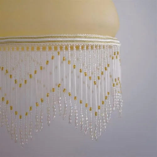 Vista 3 de Lámpara colgante de estilo rústico con borlas retro y cuentas pequeñas con pantalla de vidrio para dormitorio, sala de estar, pasillo, lámpara