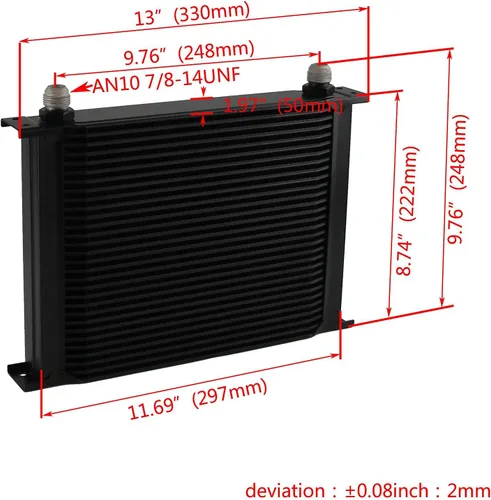 Vista 6 de Transmisión universal del motor de aluminio AN10 30 hileras kit de enfriador de aceite con soporte + manguera adaptadora+kit de ventilador de 7
