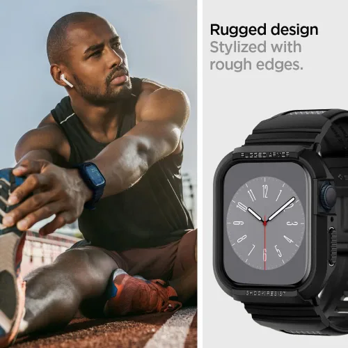 Vista 5 de Spigen for Apple Watch 45/44mm 41/40mm Band Case Negro