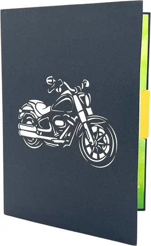 Vista 3 de 3D Pop Up Tarjeta de Felicitación Vehículos Tema (Motorcycle)