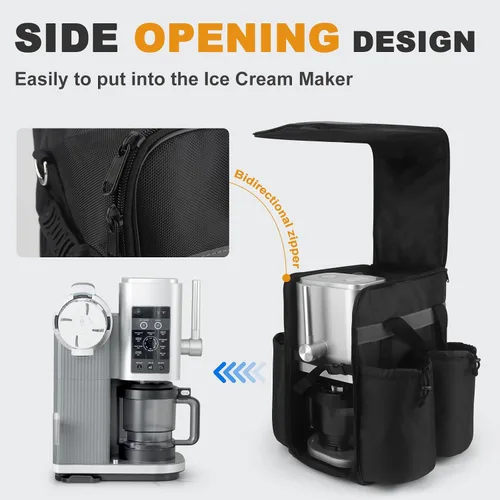 Vista 3 de CREAMi NC701 - Bolsa de transporte impermeable para Ninja Swirl - Bolsa de almacenamiento portátil para máquina de helados CREAMi, apertura lateral