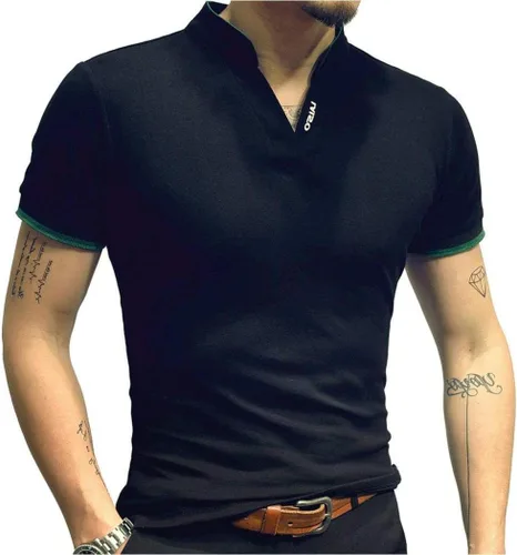 Vista 5 de LOGEEYAR Camisa polo de moda para hombre, de manga larga, ajustada, Henley, ropa de algodón piqué
