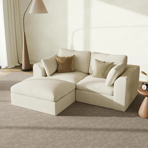 Vista 31 de Sofás seccionales Cloud de 110 pulgadas para sala de estar, sofá convertible sin hueso en forma de L con otomana, juego de sofá modular de gran
