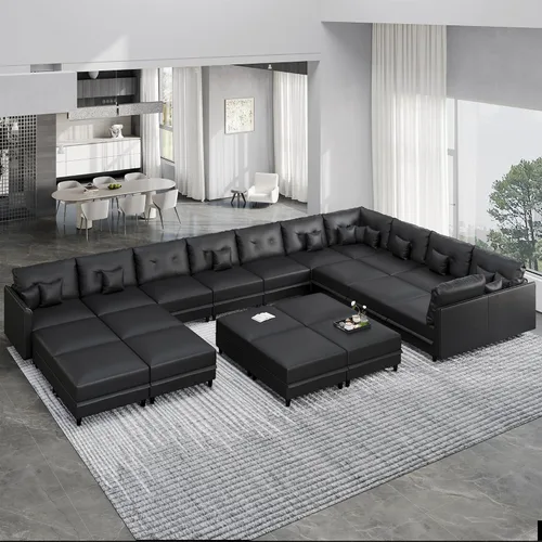 Vista 10 de LLappuil Sofá modular modular grande de 21 asientos con almacenamiento Gris