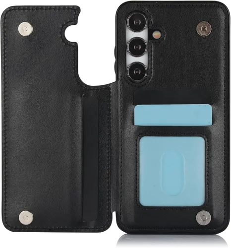 Vista 4 de Asuwish Funda de teléfono para Samsung Galaxy A15 5G/4G con protector de pantalla de vidrio templado, tarjetero con soporte para tarjeteros, soporte