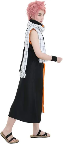 Vista 3 de miccostumes Disfraz de anime para hombre con pantalones, Amarillo, blanco
