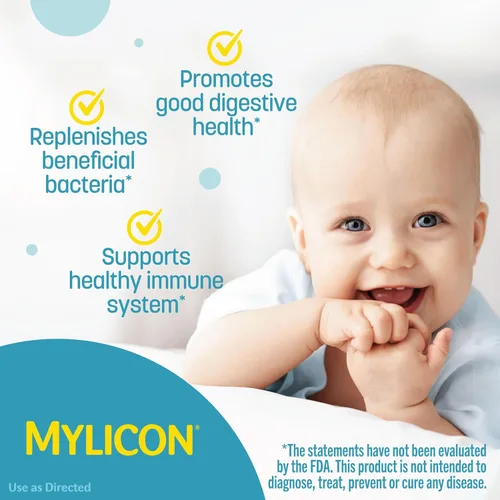 Vista 4 de Gotas probióticas diarias de Mylicon para bebés, para cólicos e intranquilidad, 8mL, 21 dosis diarias