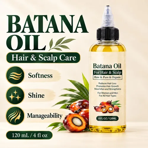 Vista 2 de 100% Pure Batana Oil for Hair Growth - Natural Scalp Care 4.23 Fl Oz