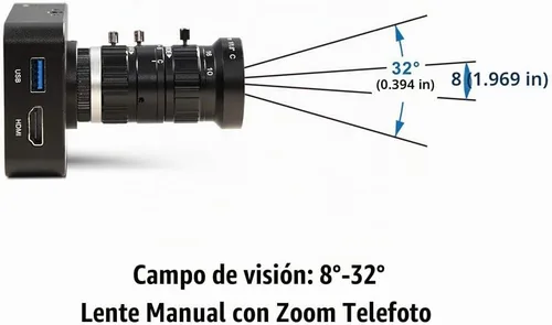 Vista 5 de MOKOSE Cámara de Industria 4K HDMI C/CS-Mount Webcam de Enseñanza con Lente Manual de Zoom Teleobjetivo 10-50MM 0.394-1.969 in