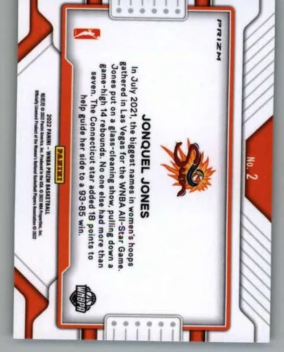 Vista 2 de 2022 Panini Prizm WNBA Widescreen Prizms Green #2 Jonquel Jones Connecticut Sun Basketball Trading Card