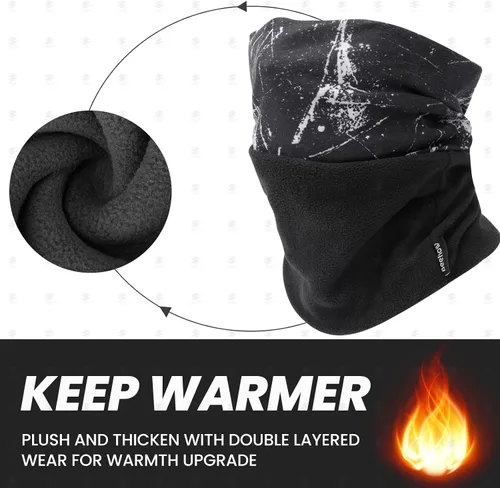 Vista 7 de Beehow Bufanda calentadora de cuello para hombre, equipo de invierno, polaina para el cuello, máscara facial resistente al viento