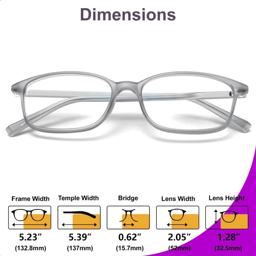Vista 5 de VISOONE Gafas de lectura multifocales progresivas TR90 con bloqueo de luz azul con estilo Royota para mujeres y hombres Gris