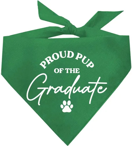 Vista 14 de Proud Pup of The Graduate Dog Bandana 100% algodón triángulo Hecho en Estados Unidos Prop Clase de 2025 2026 2027 2028 Negro, XS (737)