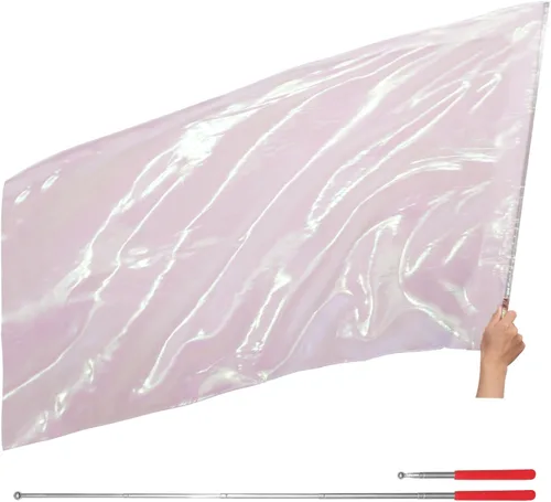 Vista 2 de Bandera de adoración con varilla escalable, bandera rectangular de poliéster de 45 pulgadas para danza al aire libre, banderas de baile de alabanza