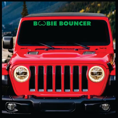 Vista 13 de Sticker Connection Banner para parabrisas Boobie Bouncer Divertida calcomanía troquelada para Jeep Wrangler, calcomanía de parachoques
