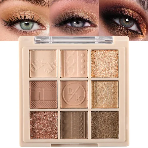 Vista 41 de Erinde Paleta de maquillaje de sombra de ojos de 9 colores con purpurina y lavanda brillante y mate, violeta, malva, púrpura oscura, plateado
