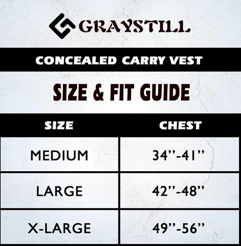 Vista 5 de Graystill Chaleco de transporte oculto para pistola, chaleco de algodón oculto para hombre