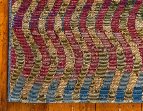 Vista 8 de Unique Loom - Alfombra colección de círculos abstractos, de transición para interiores y exteriores, beige, Polipropileno, Púrpura (Multi/Purple)