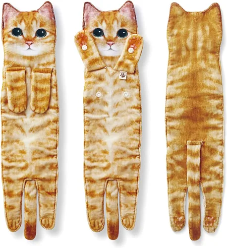 Vista 2 de Divertidas toallas de mano – Lindas toallas colgantes y toallas de cara para decoración de gatos, súper absorbentes, suaves, inauguración