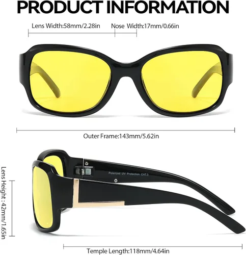 Vista 3 de LVIOE Gafas de sol polarizadas para mujer, gafas de sol envolventes de moda con protección UV400 LS6202