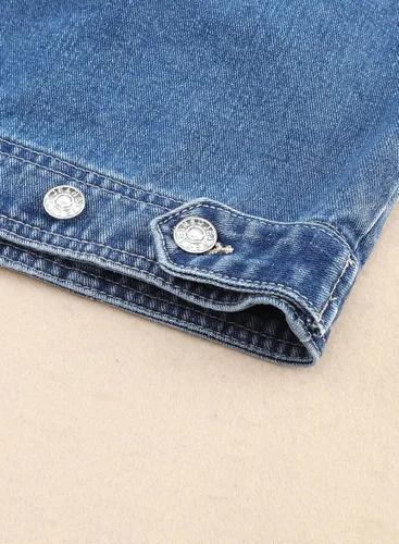 Vista 7 de Sidefeel Chaqueta vaquera larga elástica de gran tamaño para mujer