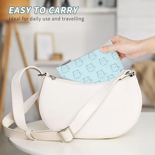 Vista 3 de Manmihealth Bonita bolsa de maquillaje de silicona para gatos, bolsas de cosméticos para mujeres, soporte para brochas de maquillaje de viaje, bolsa